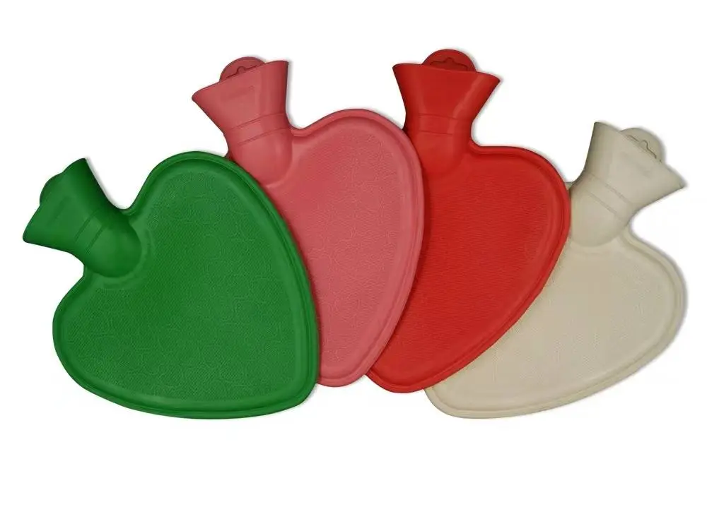 Heart-shaped rubber hot water bottle